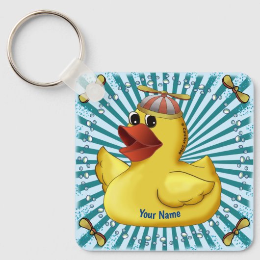 Porte-clés Béanie Casquette Canard en caoutchouc (Recto)