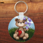 Porte-clés Bear Holding Bouquet Flower-30926 (Recto)