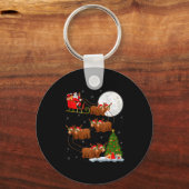 Porte-clés Bear Santa Sleigh Flying Funny Magical Christmas T (Recto)