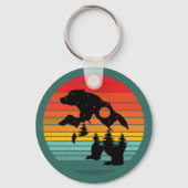 Porte-clés Bear Silhouette Bande Retro Sunset (Recto)