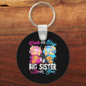 Porte-clés Bears Nk Or Blue Big Sister Loves You Gender Revea (Recto)