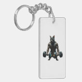 Porte-clés Beast Mode Gym Cat Keychain – Muscular Fitness Key (Devant gauche)