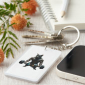 Porte-clés Beast Mode Gym Cat Keychain – Muscular Fitness Key (Devant droit)