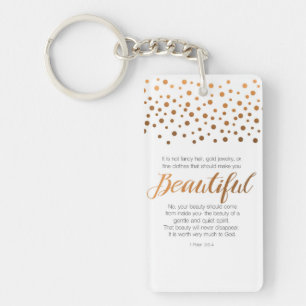 Porte-clés Beau, 1 vers d'écriture sainte de Peter 3