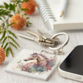 Porte-clés Beau Amoureux des animaux d'aquarelle (Devant Droit)
