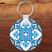 Porte-clés 💙 🤍 Beau bleu - blanc Azulejos X, (Recto)