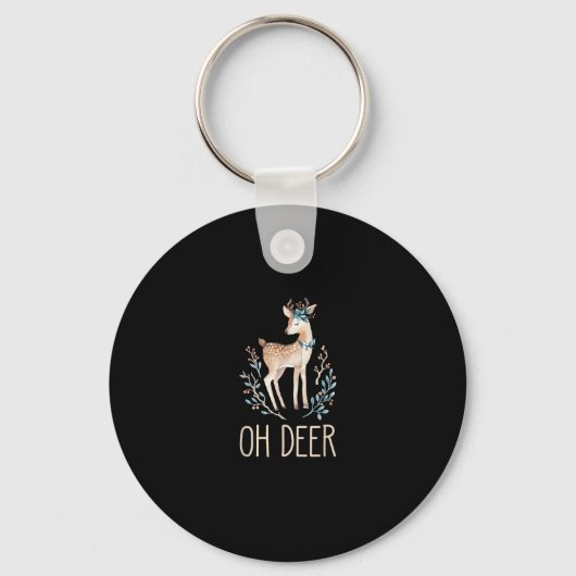 Porte-clés Beau Cerf Drôle Oh Cerf Design Moderne (Recto)