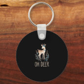 Porte-clés Beau Cerf Drôle Oh Cerf Design Moderne (Recto)