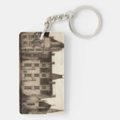 Porte-clés Beau Château français à Sepia Tones (Dos)