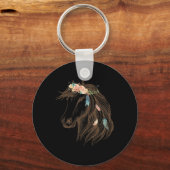 Porte-clés Beau Cheval Main Drawn Art Pour Amoureux des anima (Recto)