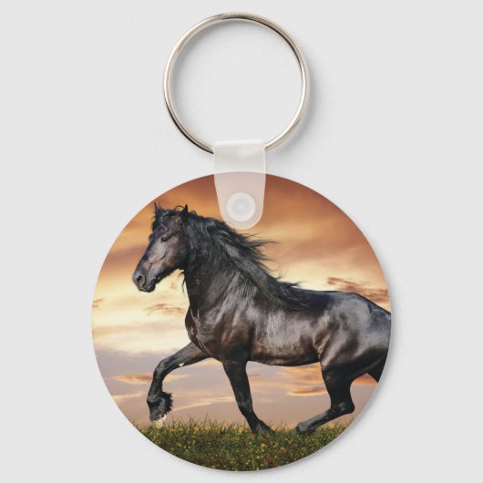 Porte-clés Beau Cheval Noir (Recto)
