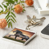 Porte-clés Beau Cheval Noir (Côté)