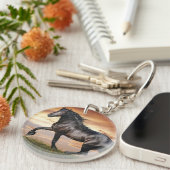 Porte-clés Beau Cheval Noir (Devant droit)