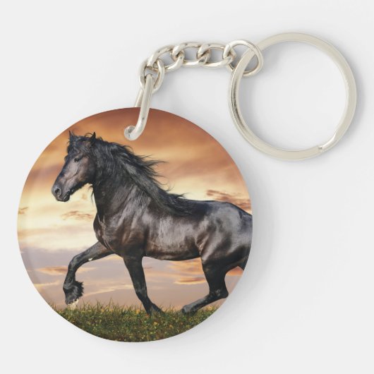 Porte-clés Beau Cheval Noir (Dos)