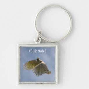 Porte-clés Beau Cockatoo Oiseau Parrot Volant dans le ciel K
