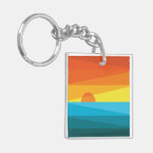 Porte-clés Beau coucher de soleil et vagues de mer (Devant gauche)