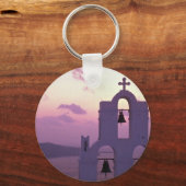 Porte-clés Beau coucher de soleil : Santorin Fira au coucher  (Recto)