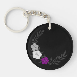 Porte-clés Beau Croissant de fleurs Asexuelles subtiles