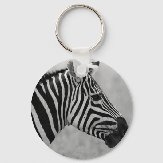 Porte-clés Beau design sauvage noir et blanc zèbre (Recto)