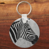 Porte-clés Beau design sauvage noir et blanc zèbre (Recto)