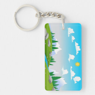 Porte-clés Beau dessin paysager
