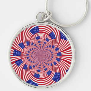 Porte-clés Beau drapeau américain Extraordinaire Kaleidoscope