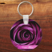 Porte-clés Beau Elégant Rose violet Dramatique avec ruban (Recto)