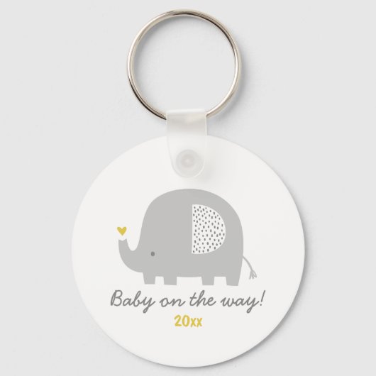 Porte-clés Beau éléphant avec année de naissance (Recto)
