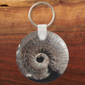 Porte-clés Beau fossile de pyrite ammonite montrant sutures (Recto)