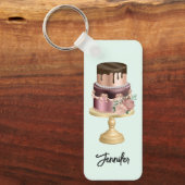 Porte-clés Beau gâteau de fête de Glam brillant (Recto)