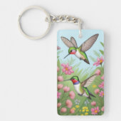 Porte-clés Beau Humminbirds volants (Devant)