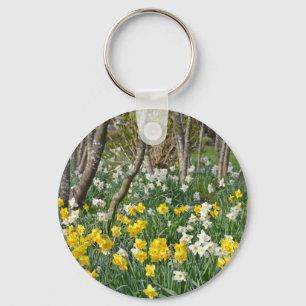 Porte-clés Beau jardin de jonquilles de printemps