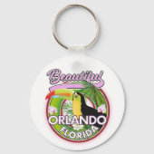 Porte-clés Beau logo de voyage Miami Orlando (Verso)