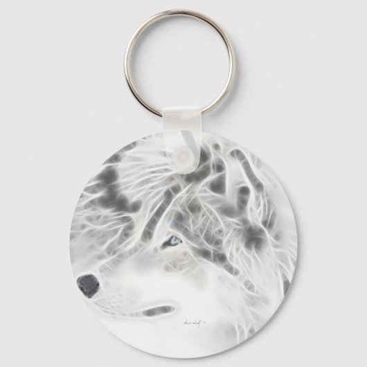 Porte-clés Beau loup d'argent (Recto)