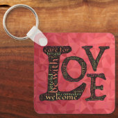 Porte-clés Beau LOVE WordArt - Diffuser l'amour et la compass (Recto)