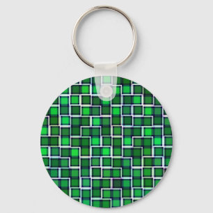 Porte-clés Beau Motif en Carrelage Abstrait en Vert