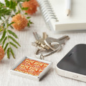PORTE-CLÉS BEAU MOTIF - ROUGE & ORANGE (Côté)