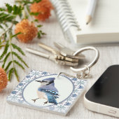 Porte-clés Beau oiseau bleu Jay (Devant Droit)