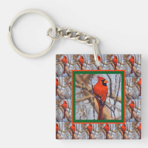 Porte-clés Beau oiseau cardinal de l'Homme Rouge