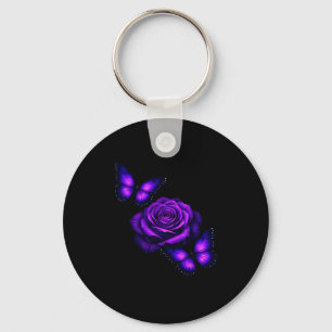 Porte-clés Beau papillon rose violet amoureux papillon