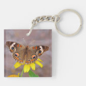 Porte-clés Beau papillon sur Fleur Jaune (Dos)