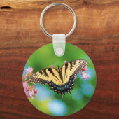 Porte-clés Beau papillon Swallowtail sur de jolies fleurs (Recto)