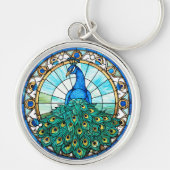 Porte-clés Beau Peacock Style Verre Jeté (Devant)