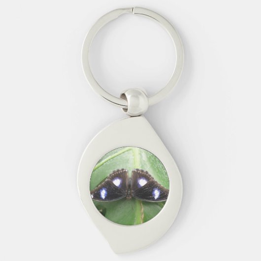 Porte-clés Beau Porte - clé à papillon bleu tacheté (Devant)
