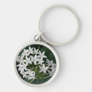 Porte-clés Beau Porte - clé de fleurs tropicales blanches