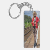 Porte-clés Beau Porte - clé photo modèle de lingerie (Devant gauche)