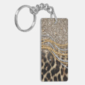 Porte-clés Beau Poster de animal tendance Leopard Faux (Devant gauche)