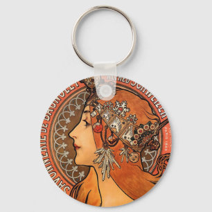 Porte-clés Beau profil femme - Mucha