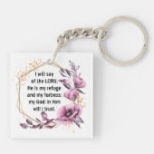 Porte-clés Beau Psaume 91 Floral Porte - clé (Dos)