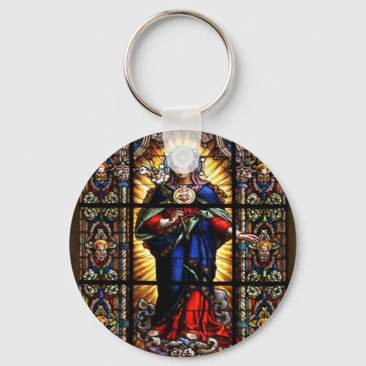 Porte-clés Beau Sacré Coeur Religieux de Vierge Marie (Recto)